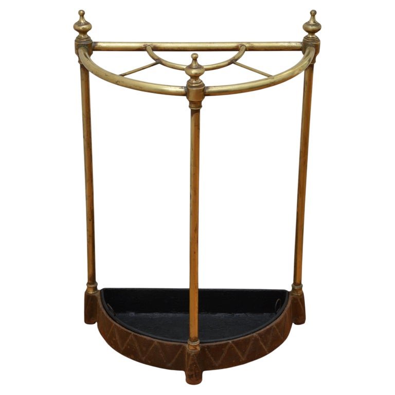 Original Antique Victorian Umbrella Stand in Brass